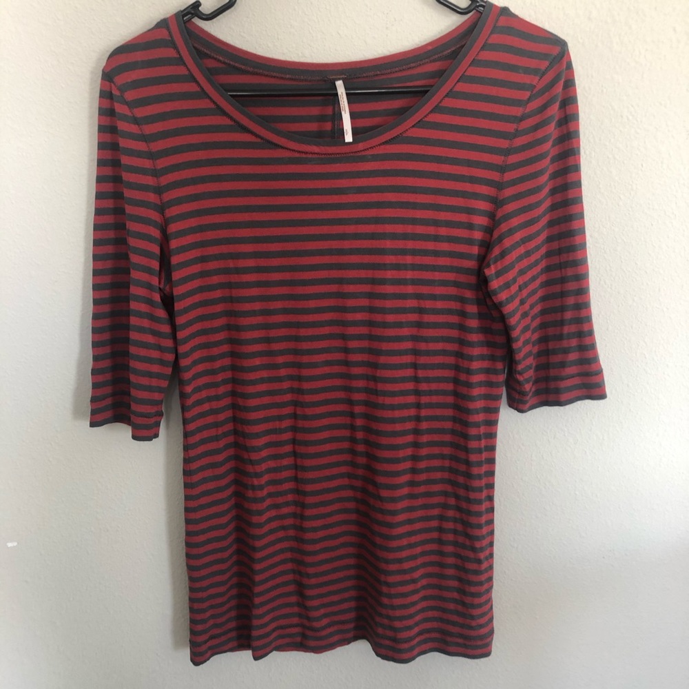 Free People Red/Grey Stripped Shirt size Small